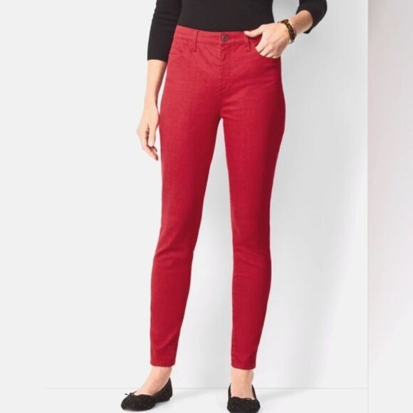Talbots robin red DENIM slim jeans CLASSIC RED size 2 - Picture 4 of 9